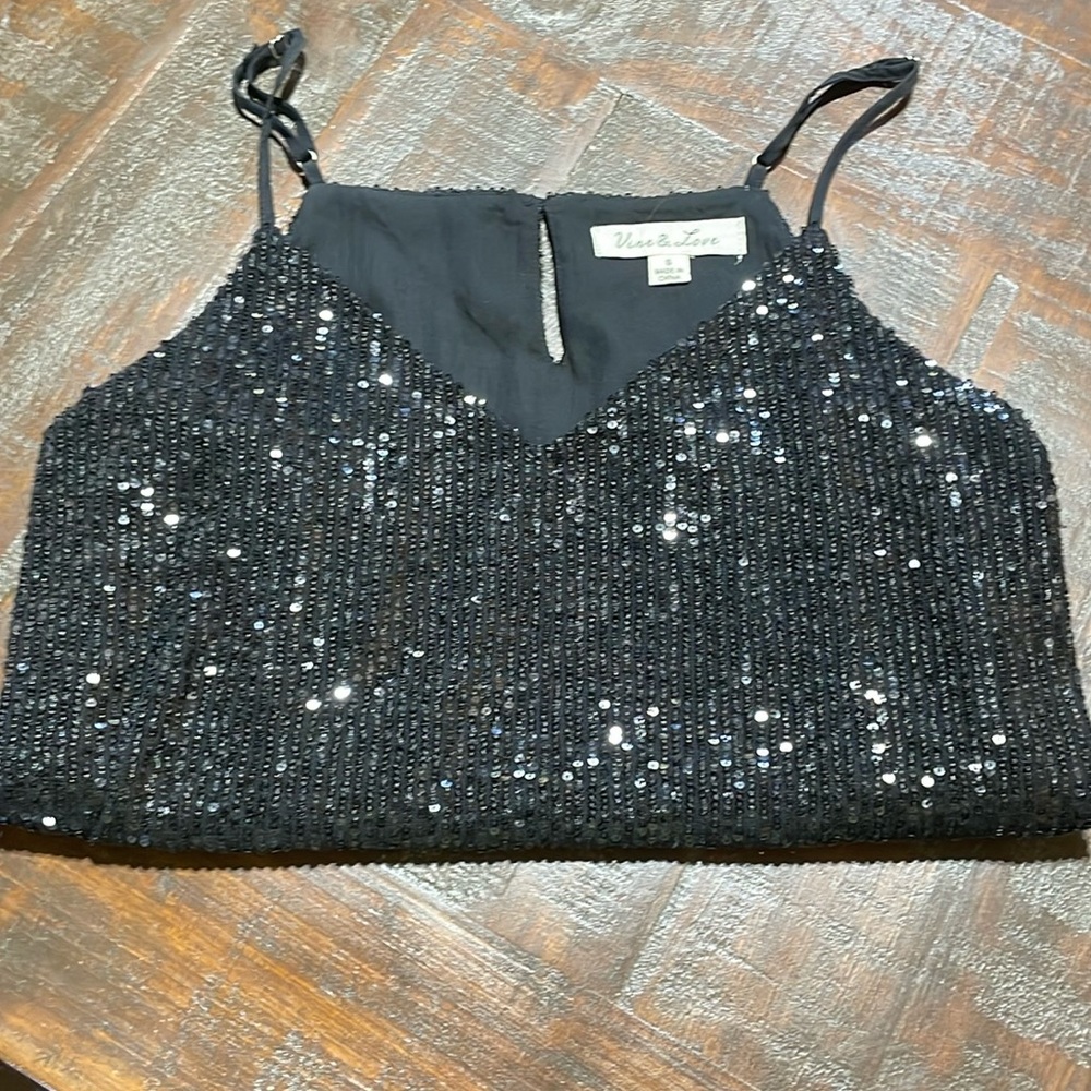 Black sequin tank top